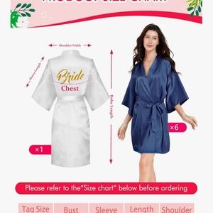 Elegant Navy Blue Satin Robe